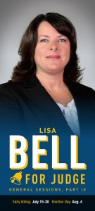 Lisa Bell for Judge - Palm Card - Front